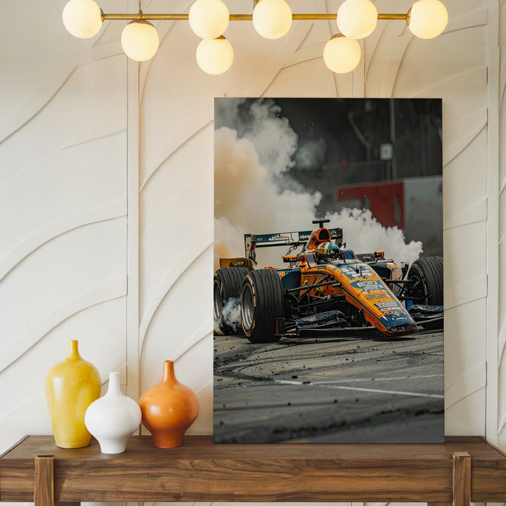 McLaren F1 Papaya Orange Canvas – High-Speed Racing Motion Wall Art - Gifitto