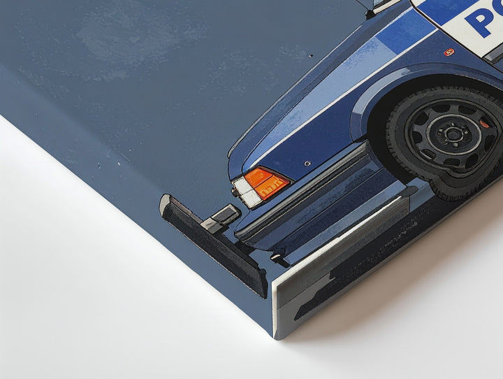 Minimalist Police Cruiser Canvas – Modern Graphic Rear View Wall Art - Gifitto