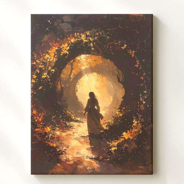 Autumn Enchantment Canvas – Mystical Forest Passage Fantasy Art - Gifitto