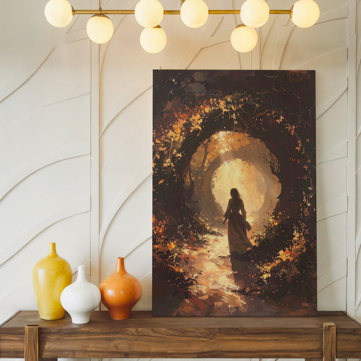 Autumn Enchantment Canvas – Mystical Forest Passage Fantasy Art - Gifitto
