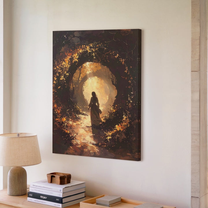 Autumn Enchantment Canvas – Mystical Forest Passage Fantasy Art - Gifitto