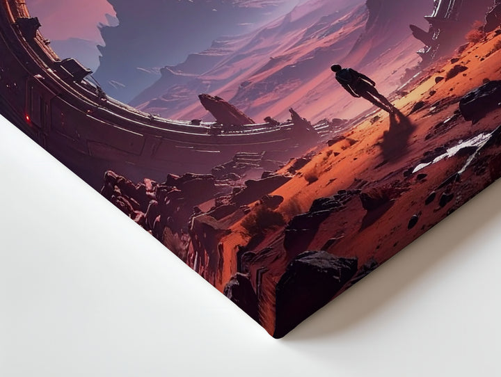 Mystical Portal Canvas – Towering Gateway in Fiery Desert Landscape - Gifitto