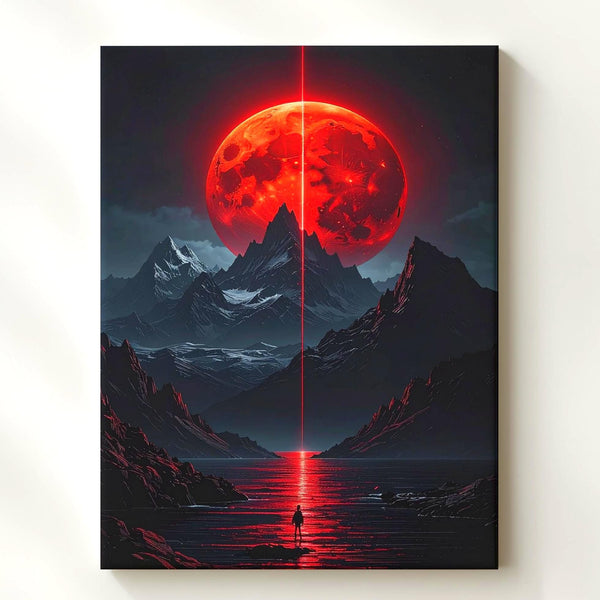 Apocalyptic Red Planet Canvas – Fiery Planet and Foreboding Landscape - Gifitto