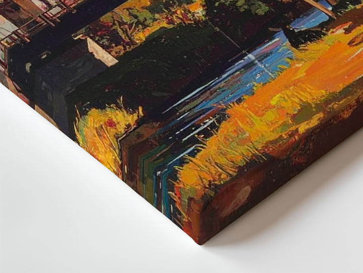 Impressionist Bridge Canvas – Rustic Bridge Scene with Expressive Brushstrokes - Gifitto