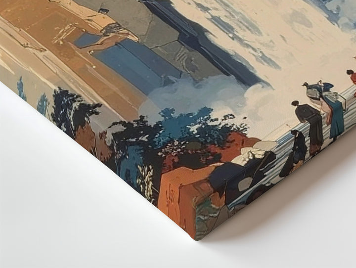 Ukiyo-e Waterfall Canvas – Traditional Japanese Landscape Wall Art - Gifitto