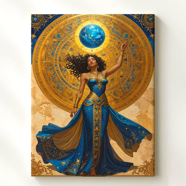 Celestial Goddess Canvas – Cosmic Power and Divine Femininity Art - Gifitto