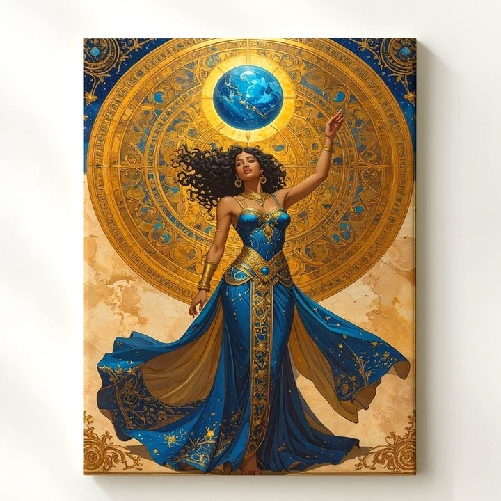Celestial Goddess Canvas – Cosmic Power and Divine Femininity Art - Gifitto
