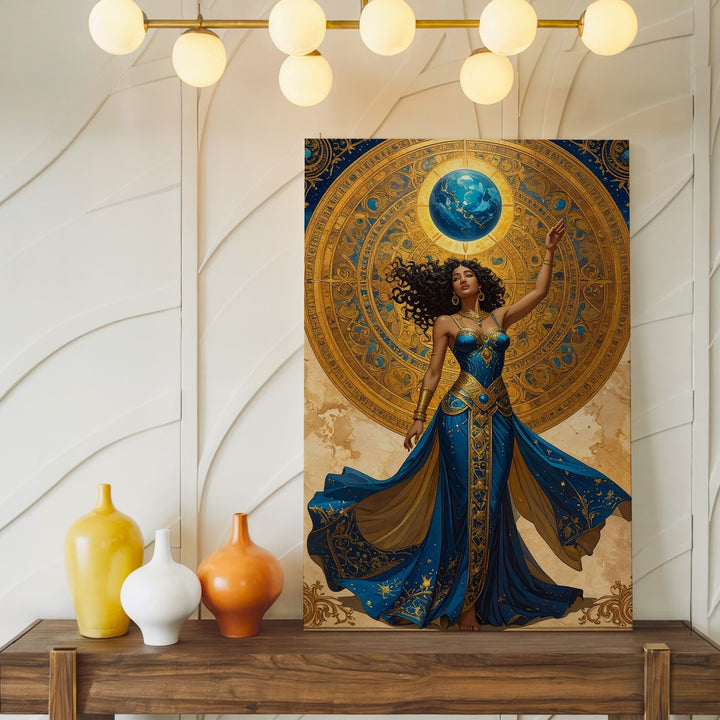 Celestial Goddess Canvas – Cosmic Power and Divine Femininity Art - Gifitto