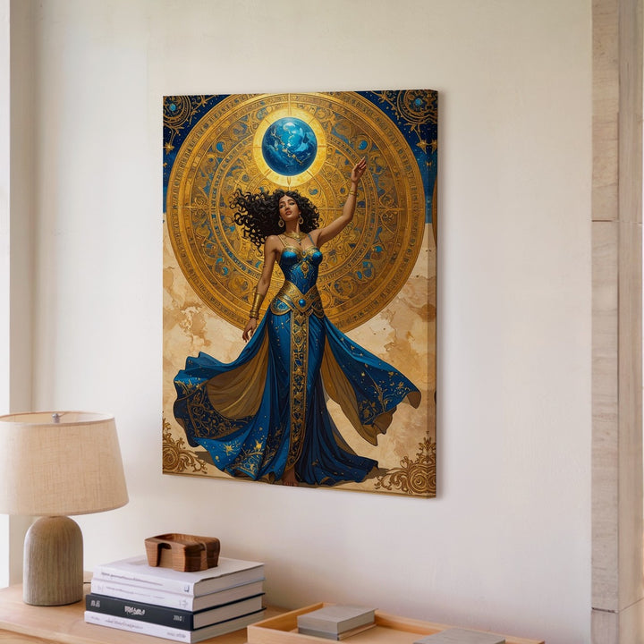 Celestial Goddess Canvas – Cosmic Power and Divine Femininity Art - Gifitto