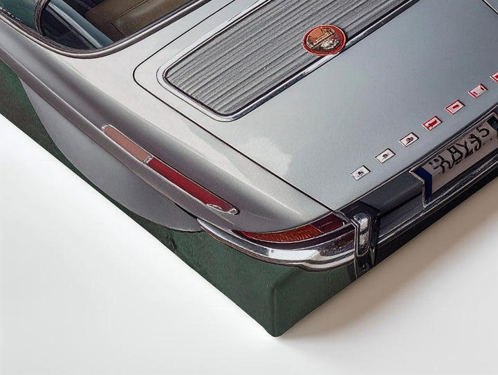 Top-Down Silver Porsche Canvas – Architectural Vintage Car Wall Art - Gifitto