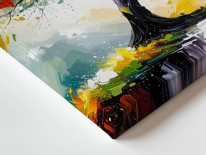 Vibrant Tree Landscape Canvas – Abstract Colorful Tree with Dynamic Brushwork - Gifitto