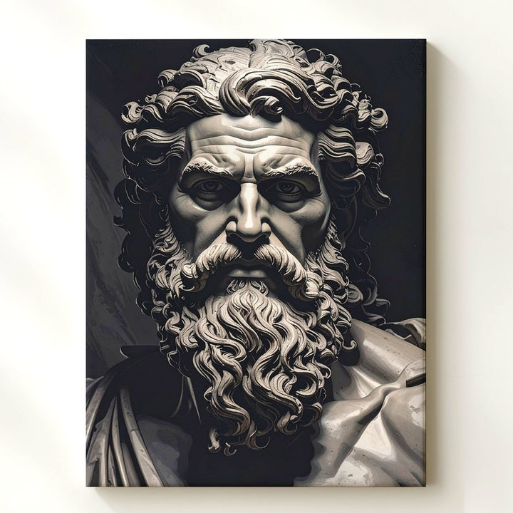 Divine Patriarch Canvas – Mythic Zeus-Inspired Wall Art - Gifitto