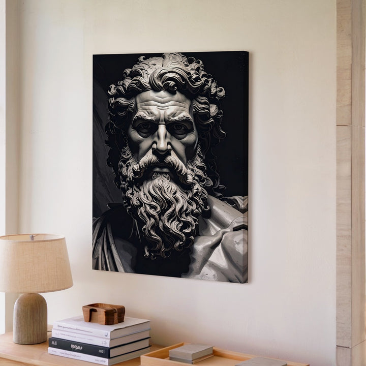 Divine Patriarch Canvas – Mythic Zeus-Inspired Wall Art - Gifitto