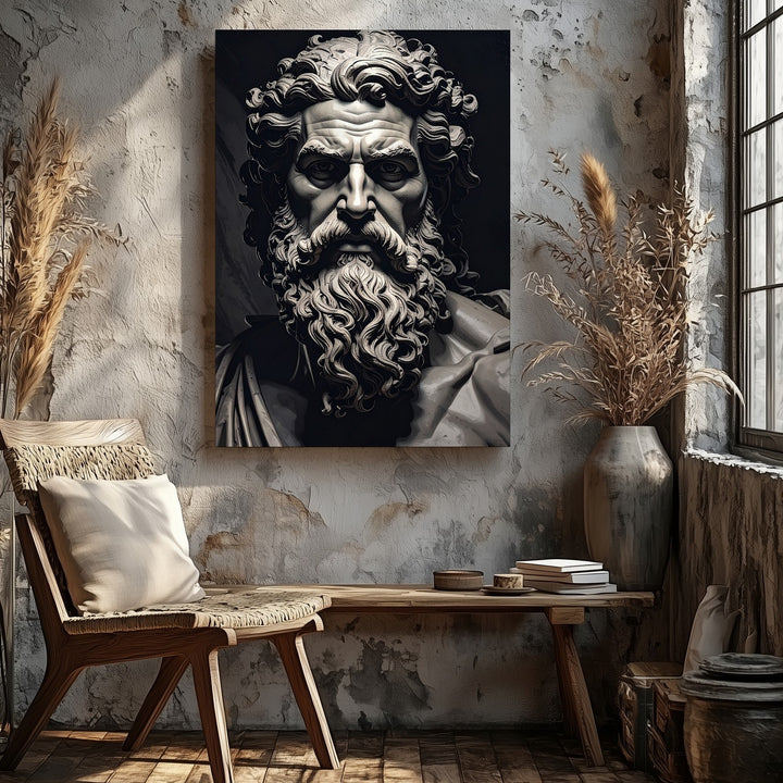 Divine Patriarch Canvas – Mythic Zeus-Inspired Wall Art - Gifitto