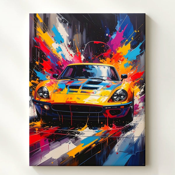 Porsche 911 GT3 RS Splash Canvas – Abstract Street Art Automotive Wall Art - Gifitto