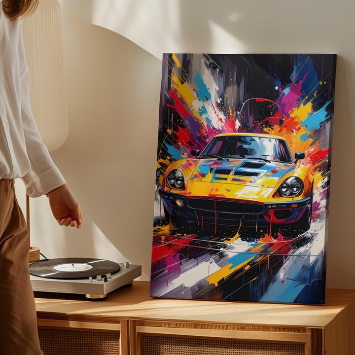 Porsche 911 GT3 RS Splash Canvas – Abstract Street Art Automotive Wall Art - Gifitto