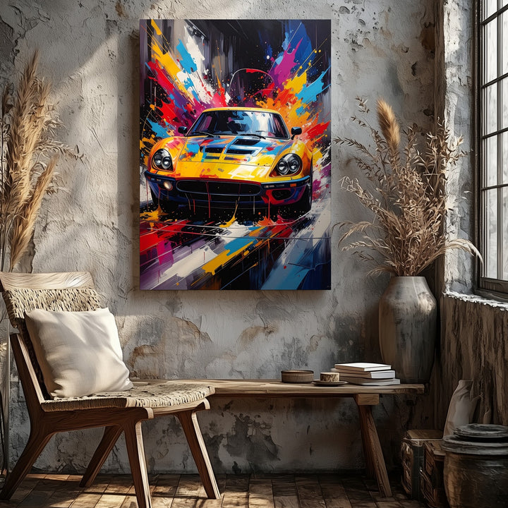 Porsche 911 GT3 RS Splash Canvas – Abstract Street Art Automotive Wall Art - Gifitto