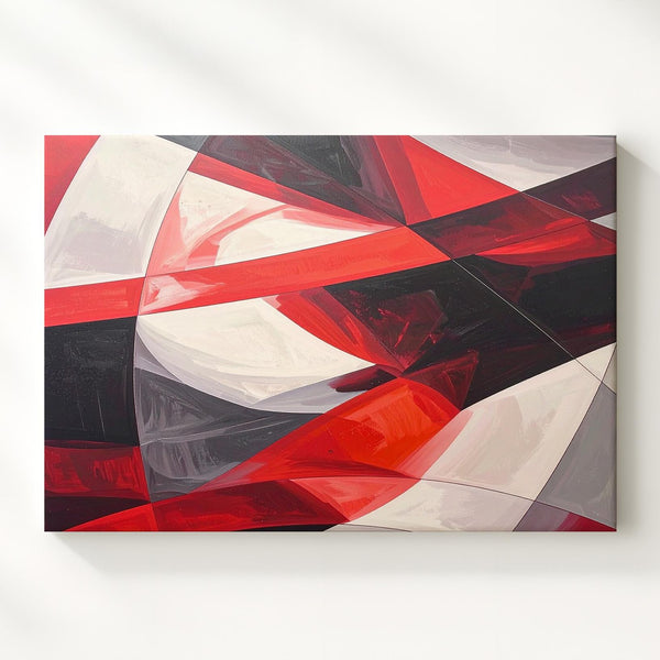 Dynamic Abstract Canvas – Bold Curved Lines and Intersecting Shapes - Gifitto