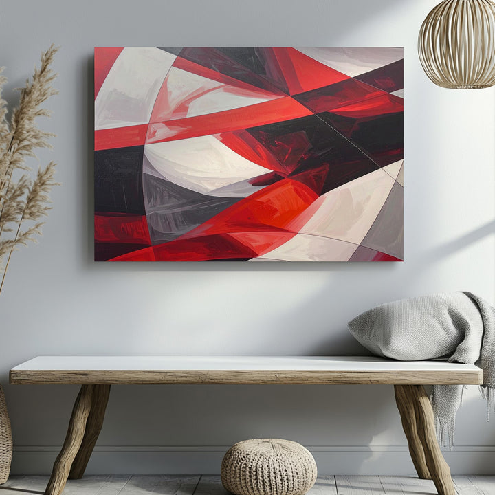 Dynamic Abstract Canvas – Bold Curved Lines and Intersecting Shapes - Gifitto