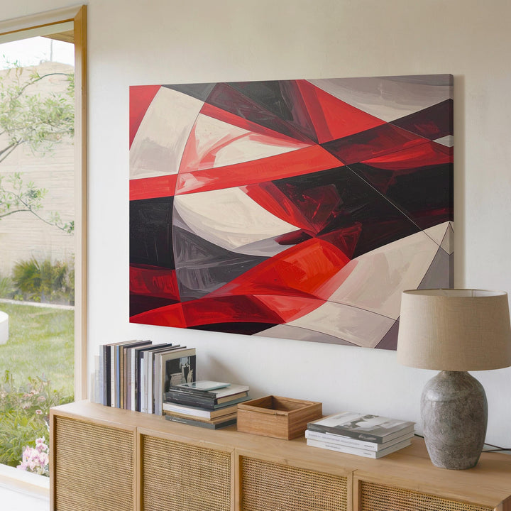 Dynamic Abstract Canvas – Bold Curved Lines and Intersecting Shapes - Gifitto