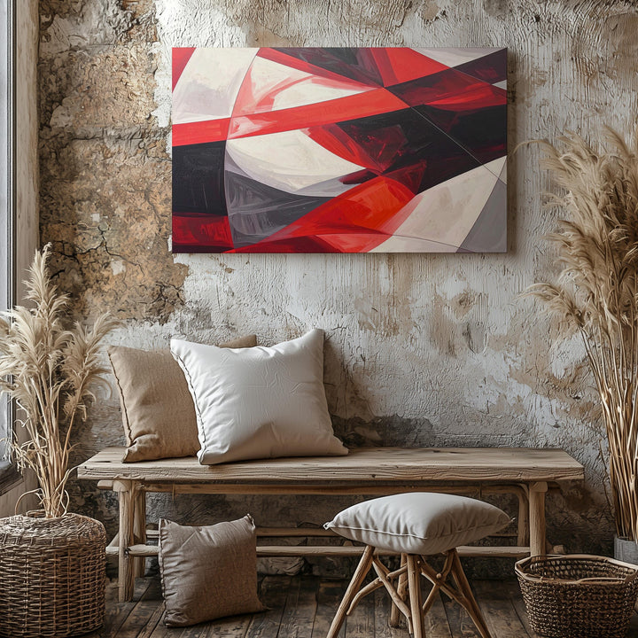 Dynamic Abstract Canvas – Bold Curved Lines and Intersecting Shapes - Gifitto