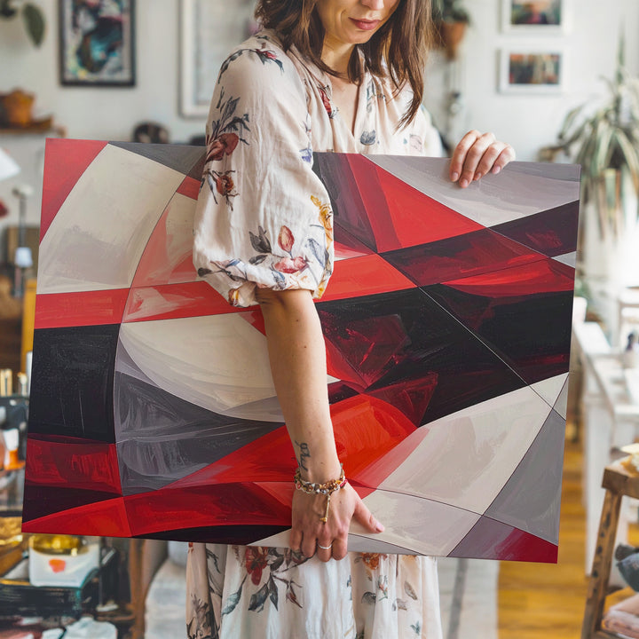 Dynamic Abstract Canvas – Bold Curved Lines and Intersecting Shapes - Gifitto
