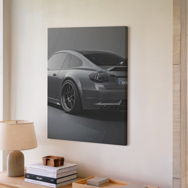 Matte Grey Porsche 911 Restomod Canvas – Sleek Rear Angle Tuner Car Wall Art - Gifitto