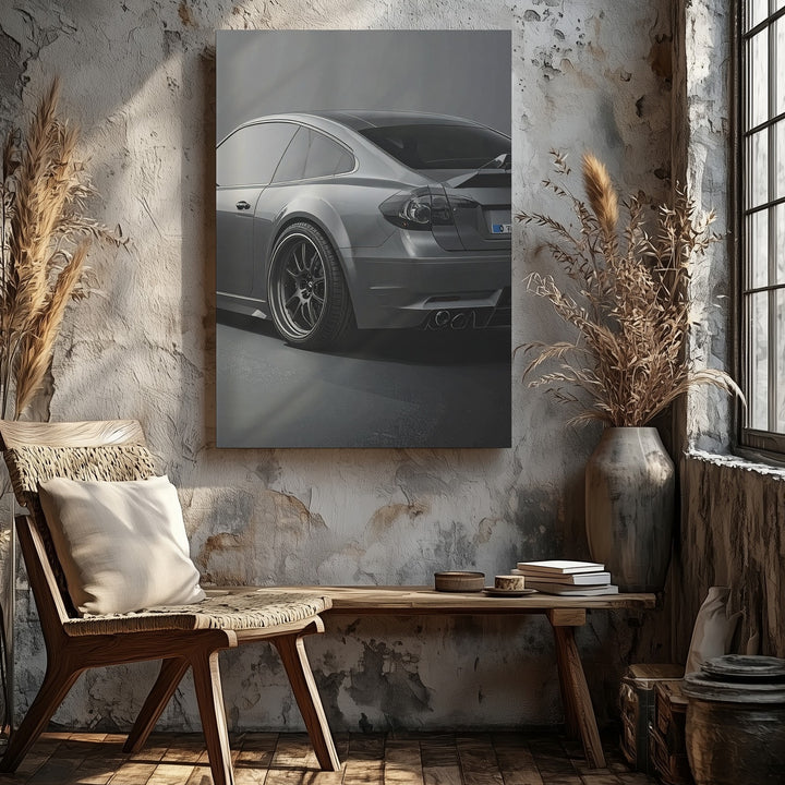 Matte Grey Porsche 911 Restomod Canvas – Sleek Rear Angle Tuner Car Wall Art - Gifitto