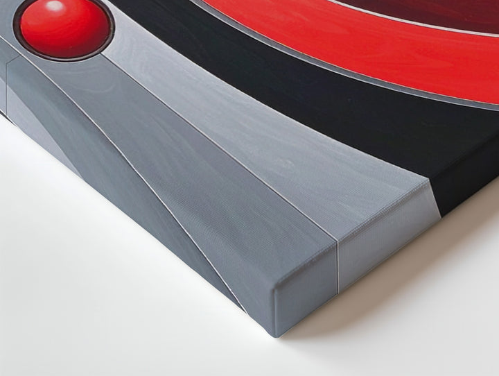 Futuristic Abstract Canvas – Symmetrical Design with Red, Black, and Gray Accents - Gifitto