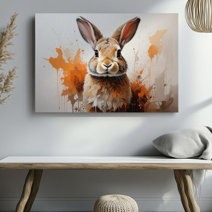 Abstract Rabbit Canvas – Modern Easter Wall Art - Gifitto