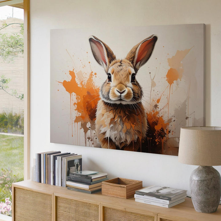 Abstract Rabbit Canvas – Modern Easter Wall Art - Gifitto