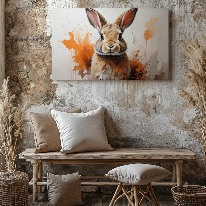 Abstract Rabbit Canvas – Modern Easter Wall Art - Gifitto