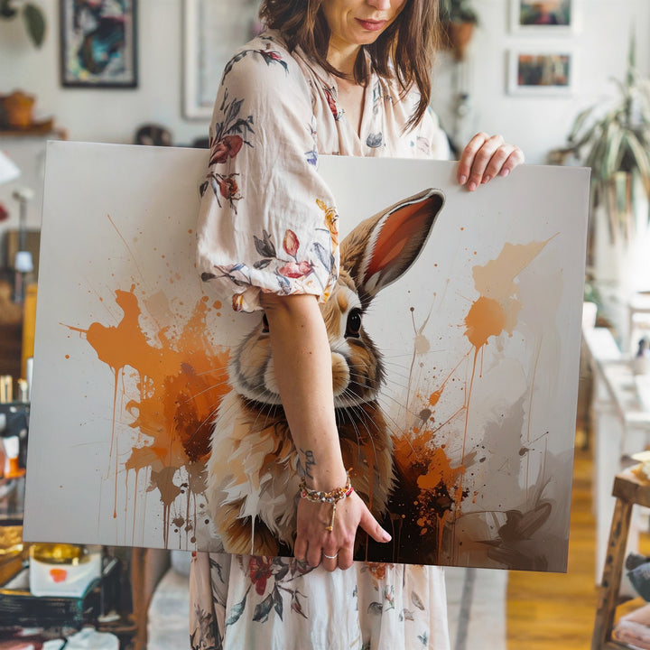 Abstract Rabbit Canvas – Modern Easter Wall Art - Gifitto