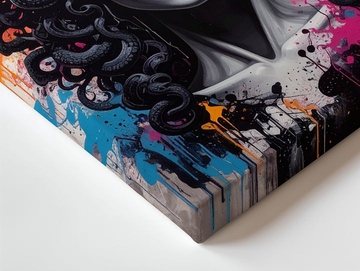 Rebel Medusa Pop Art Canvas – Graffiti-Inspired Mythic Portrait - Gifitto