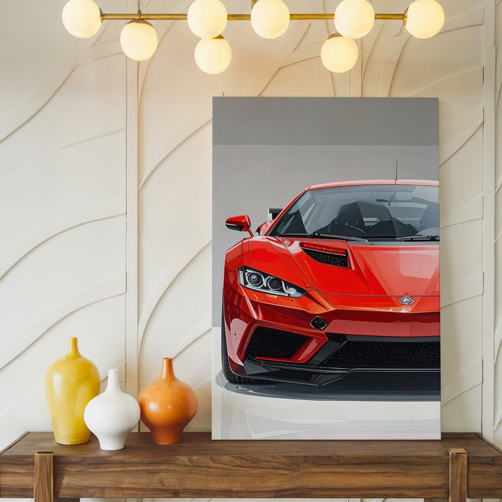 Lamborghini Aventador Red Hypercar Canvas – Modern Sports Car Wall Art - Gifitto