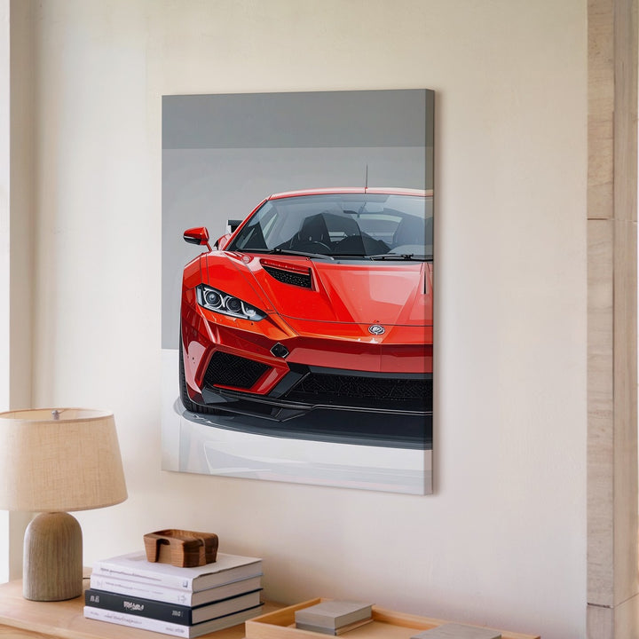 Lamborghini Aventador Red Hypercar Canvas – Modern Sports Car Wall Art - Gifitto