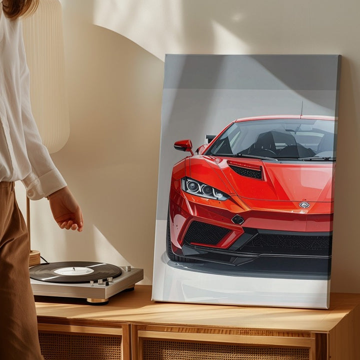 Lamborghini Aventador Red Hypercar Canvas – Modern Sports Car Wall Art - Gifitto