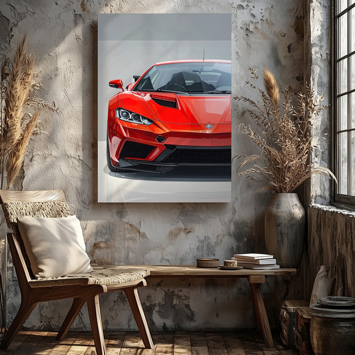 Lamborghini Aventador Red Hypercar Canvas – Modern Sports Car Wall Art - Gifitto