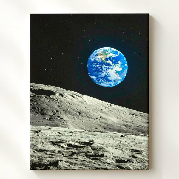 Earth from the Moon Canvas – Stunning View of Our Planet from Lunar Surface - Gifitto