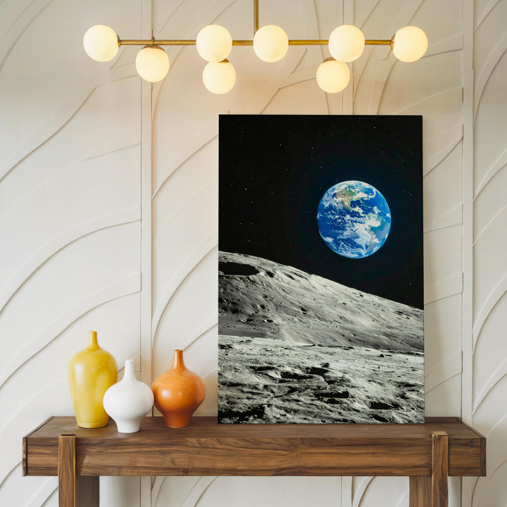 Earth from the Moon Canvas – Stunning View of Our Planet from Lunar Surface - Gifitto