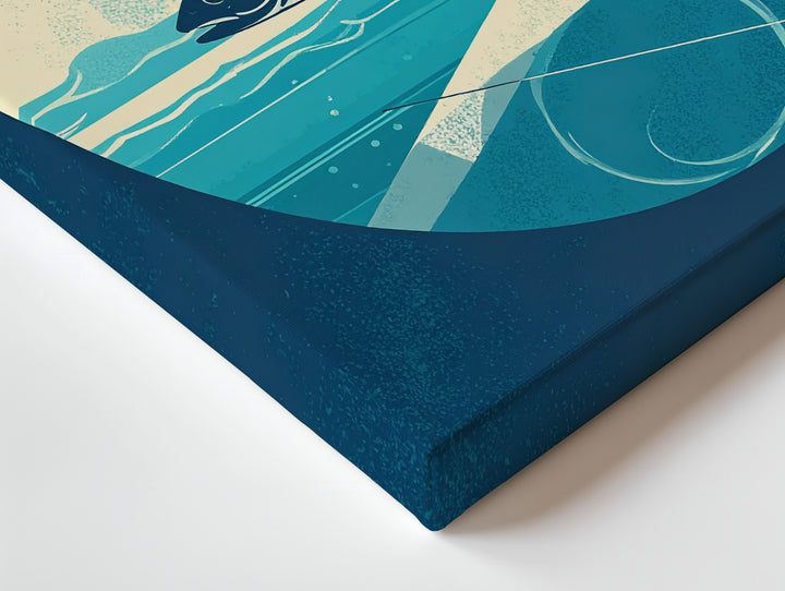 Abstract Fish Canvas – Minimalist Illustration of Fish Gliding Through Fluid Environment - Gifitto