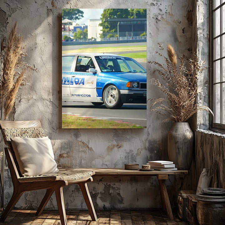 Vintage Volvo Touring Car Canvas – Classic Race Car on Track at High Speed - Gifitto