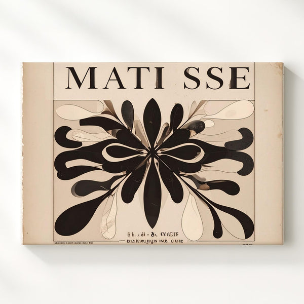 Vintage Matisse-Inspired Botanical Cut-Out Canvas – Organic Black Shapes - Gifitto