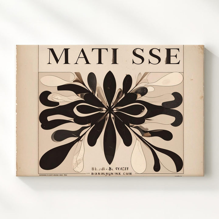 Vintage Matisse-Inspired Botanical Cut-Out Canvas – Organic Black Shapes - Gifitto