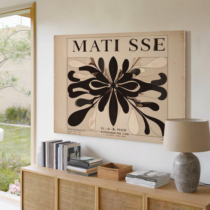 Vintage Matisse-Inspired Botanical Cut-Out Canvas – Organic Black Shapes - Gifitto