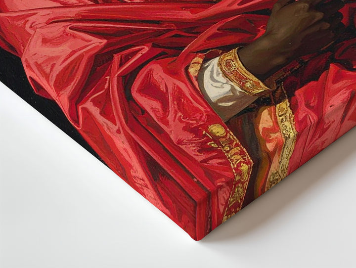 Regal Nobleman Canvas – Baroque-Style Portrait with Red Robe and Golden Staff - Gifitto