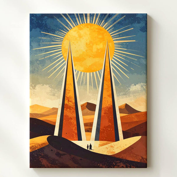 Rising Sun Canvas – Powerful Symbolism of Energy and Renewal in Desert Landscape - Gifitto