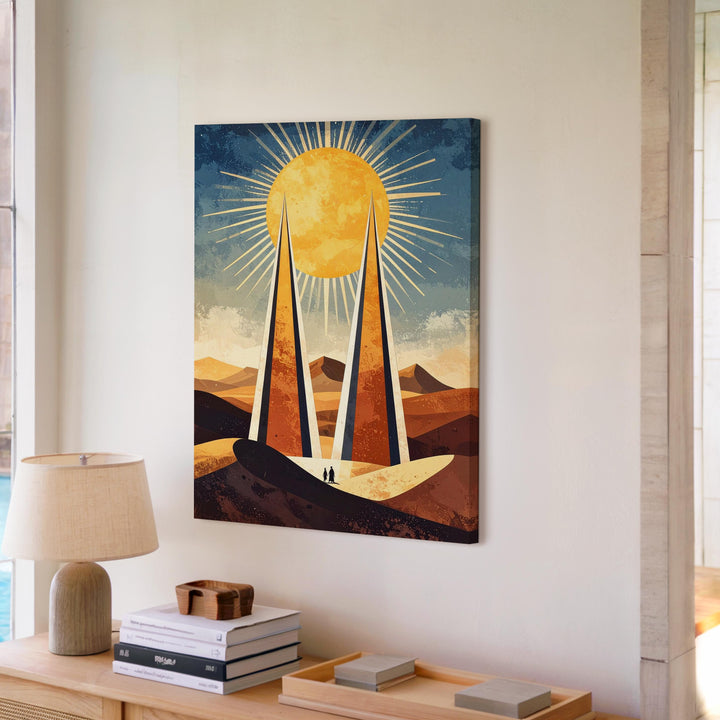 Rising Sun Canvas – Powerful Symbolism of Energy and Renewal in Desert Landscape - Gifitto