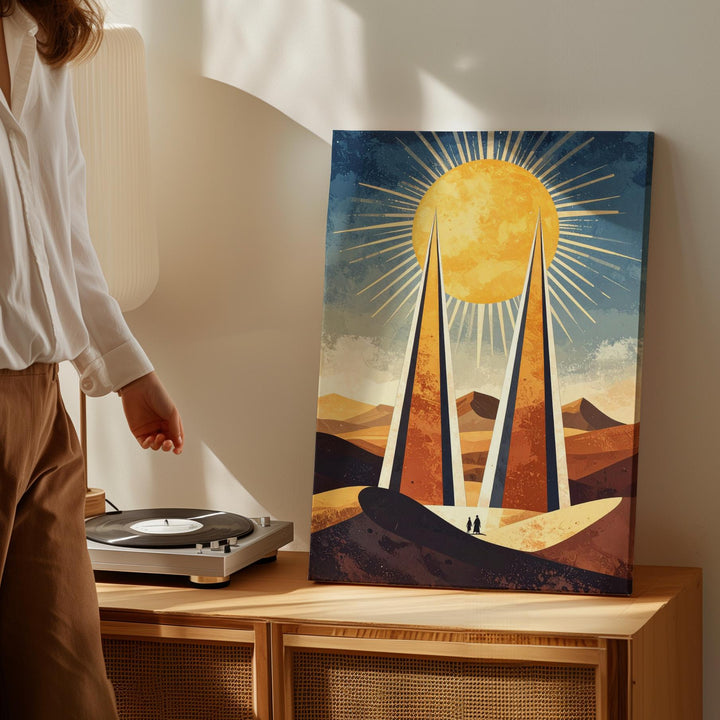 Rising Sun Canvas – Powerful Symbolism of Energy and Renewal in Desert Landscape - Gifitto