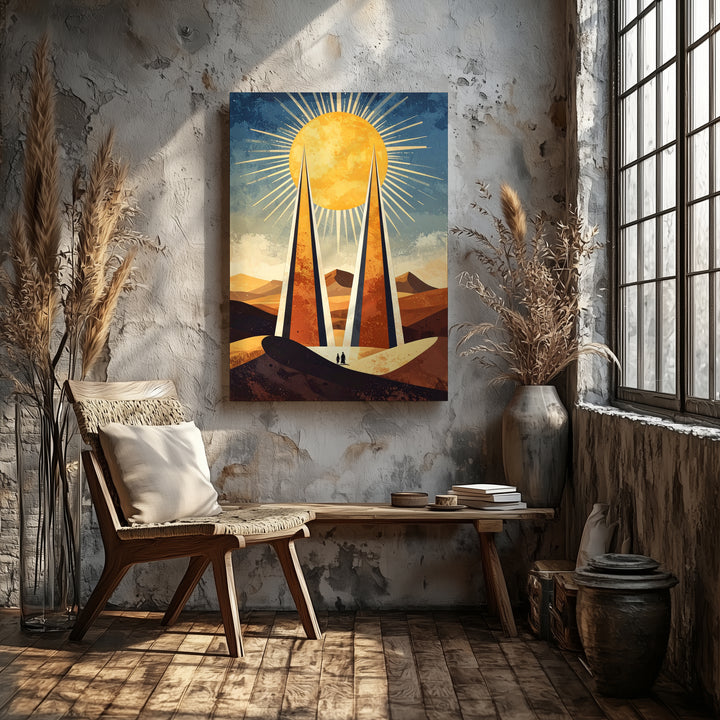 Rising Sun Canvas – Powerful Symbolism of Energy and Renewal in Desert Landscape - Gifitto
